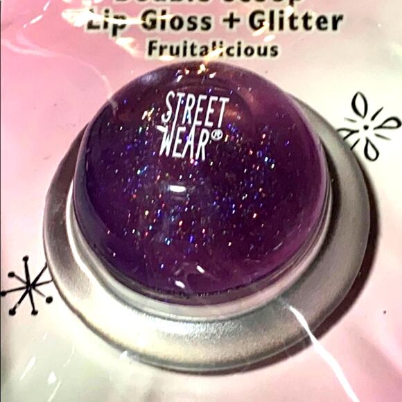 NEW Double Scoop Fruitalicious LIP GLOSS + GLITTER Body Glitz Street Wear Purple - Picture 1 of 5